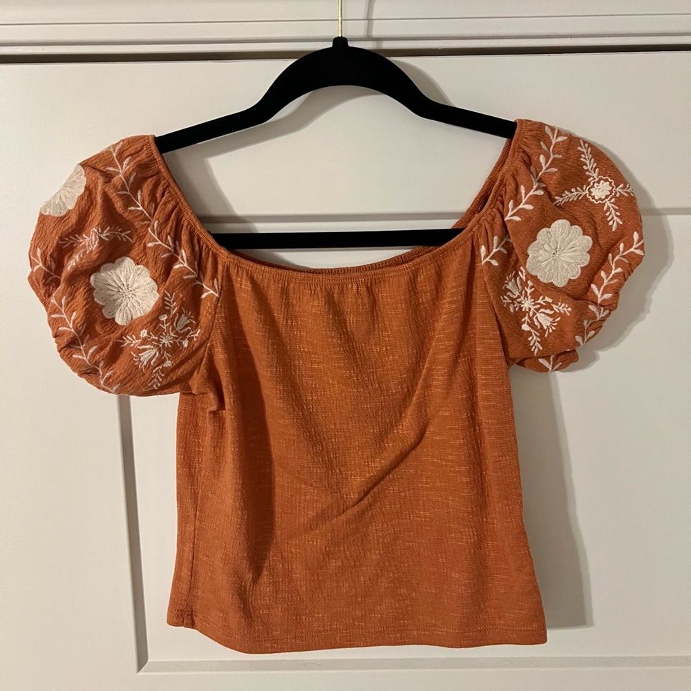 Orange Off-Shoulder Top